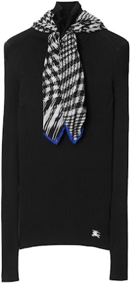 (W) Burberry Baju Sejuk Hitam Knit dengan Perincian Selendang. 80811691 Order (W) Burberry Baju Sejuk Hitam Knit dengan Perincian Selendang. 80811691