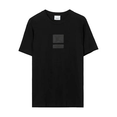 (Women) Burberry Black Short Sleeve T-Shirt with Equestrian Knight Logo. 80720991
