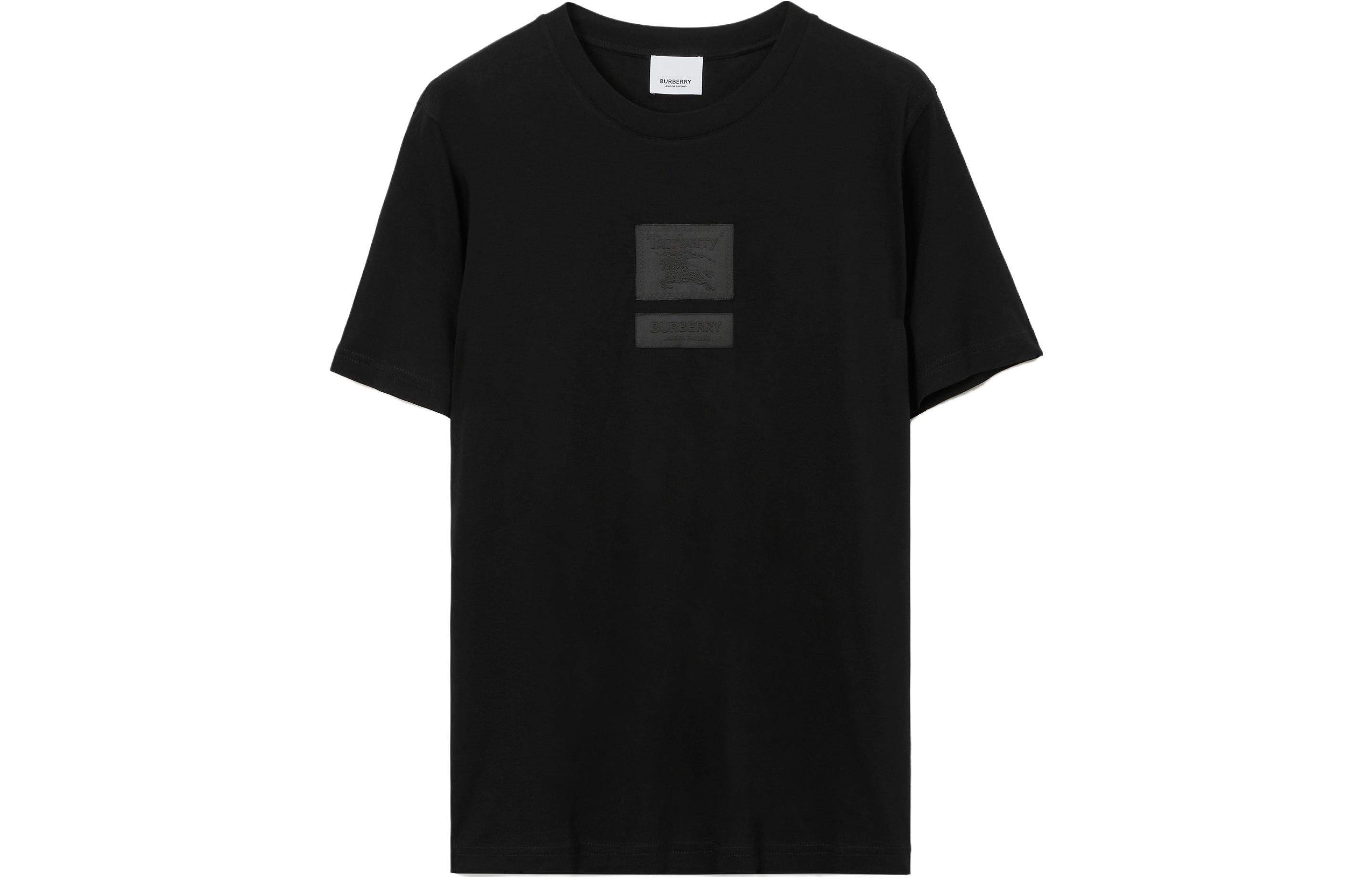 Order (Women) Burberry  Black Short Sleeve T-Shirt with Equestrian Knight Logo. 80720991