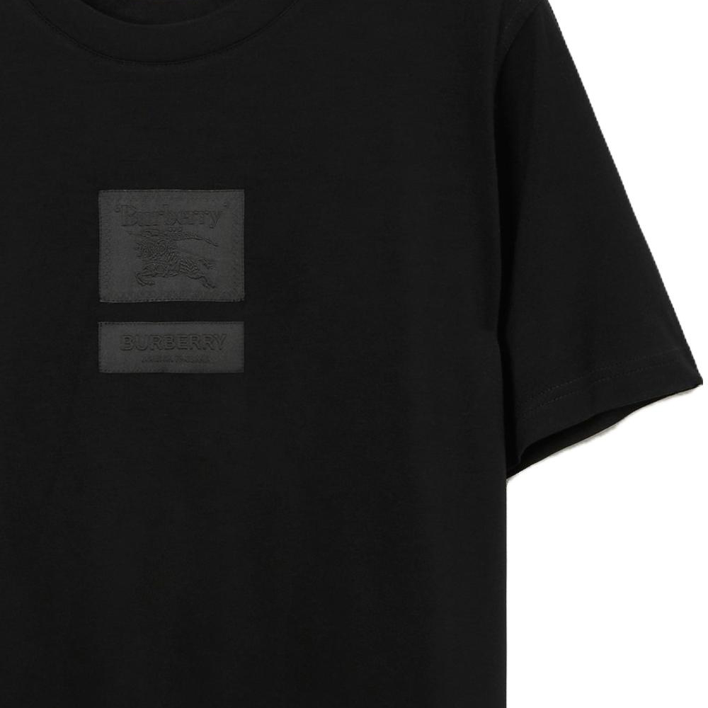 Details for (Women) Burberry  Black Short Sleeve T-Shirt with Equestrian Knight Logo. 80720991