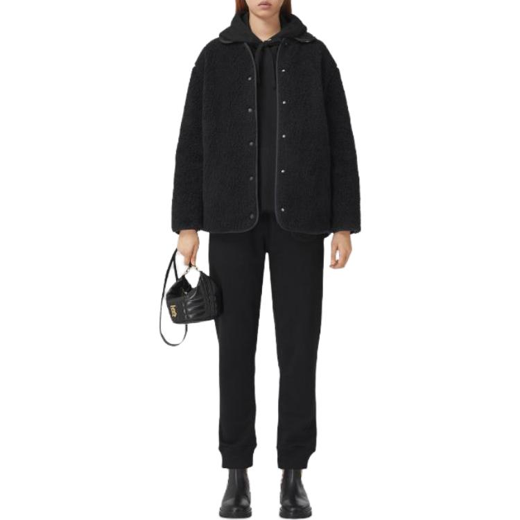 (Women) Burberry  Black Single-Breasted Loose Fit Long Sleeve Jacket 80462691 圖 4