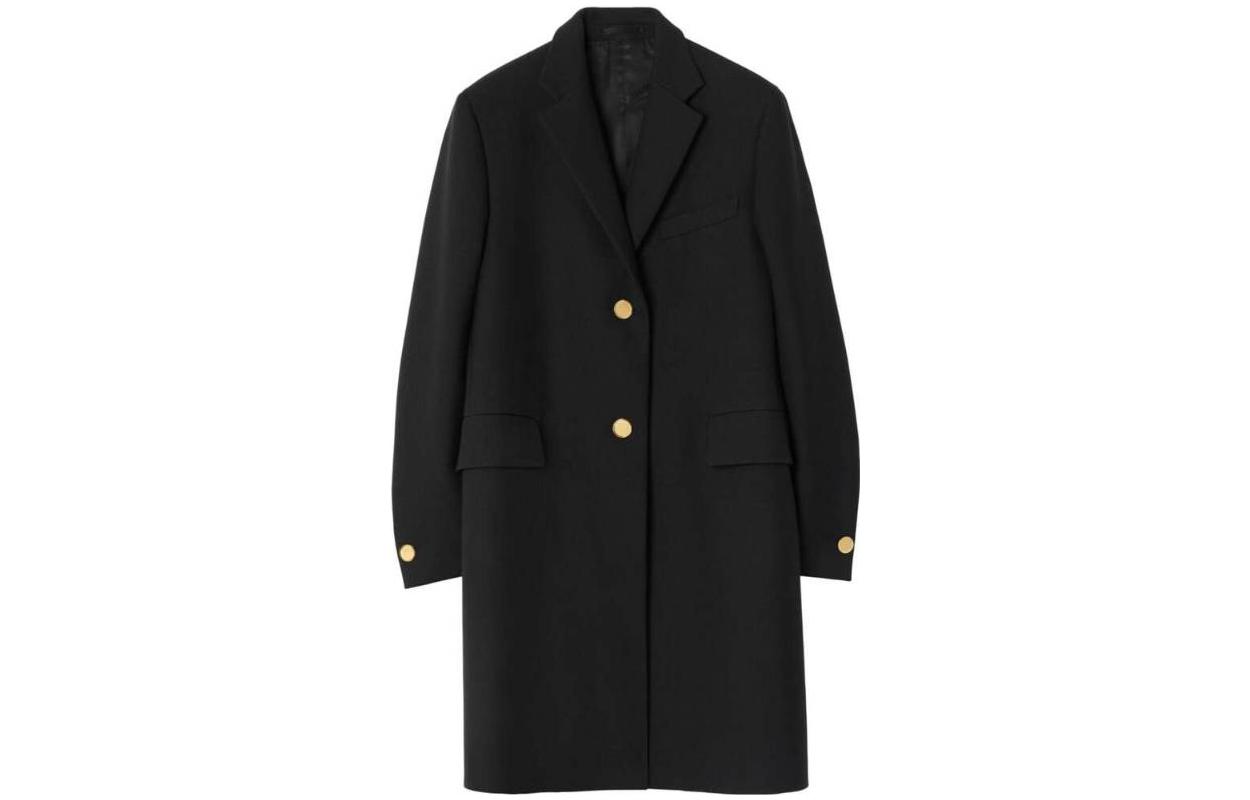 (Women) Burberry  Black Single-Breasted Mid-Length Coat. 80710281 圖 2