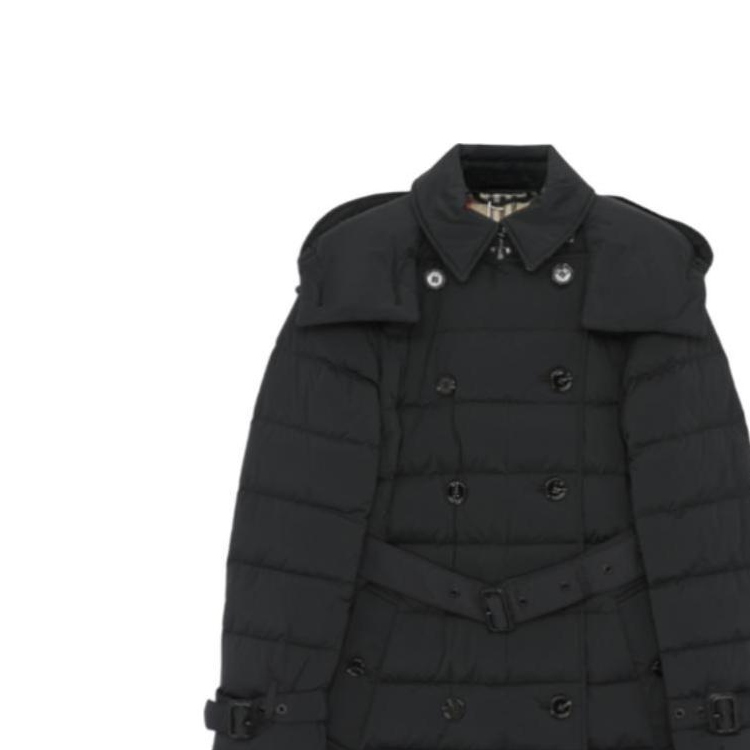 (Women) Burberry  Black Solid Color Hooded Zip Long Sleeve Jacket Coat. 80963661 圖 7