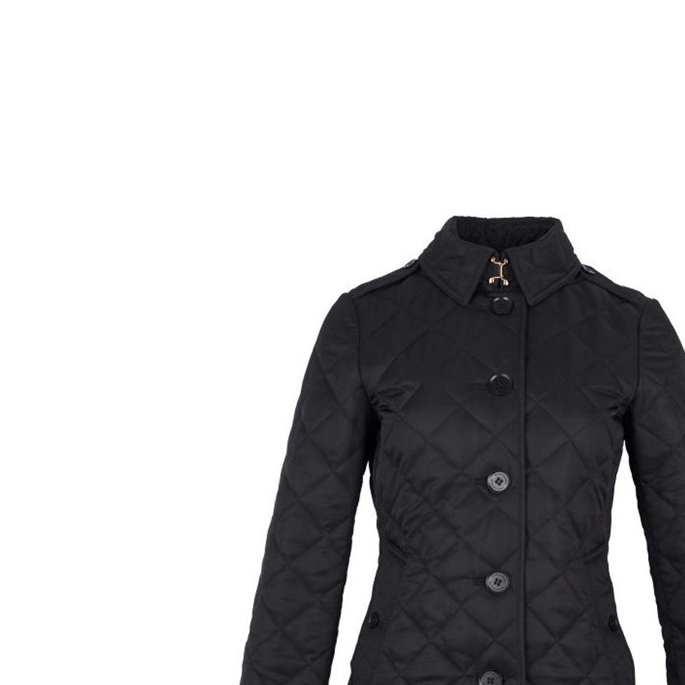 Purchase (W) 버버리 블랙 솔리드 코튼 자켓 턴다운 칼라 롱 슬리브 80658711