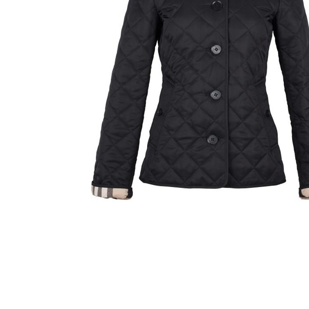 Details for (W) 버버리 블랙 솔리드 코튼 자켓 턴다운 칼라 롱 슬리브 80658711