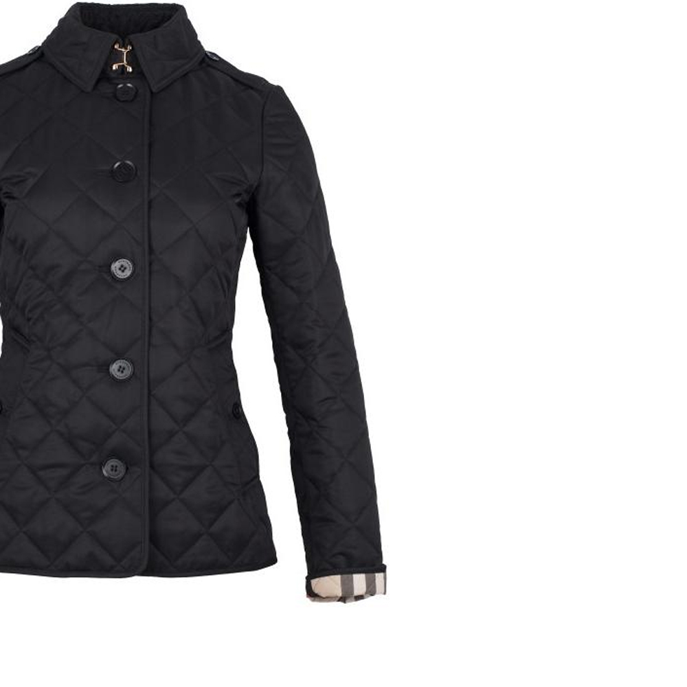 Sizing (W) 버버리 블랙 솔리드 코튼 자켓 턴다운 칼라 롱 슬리브 80658711