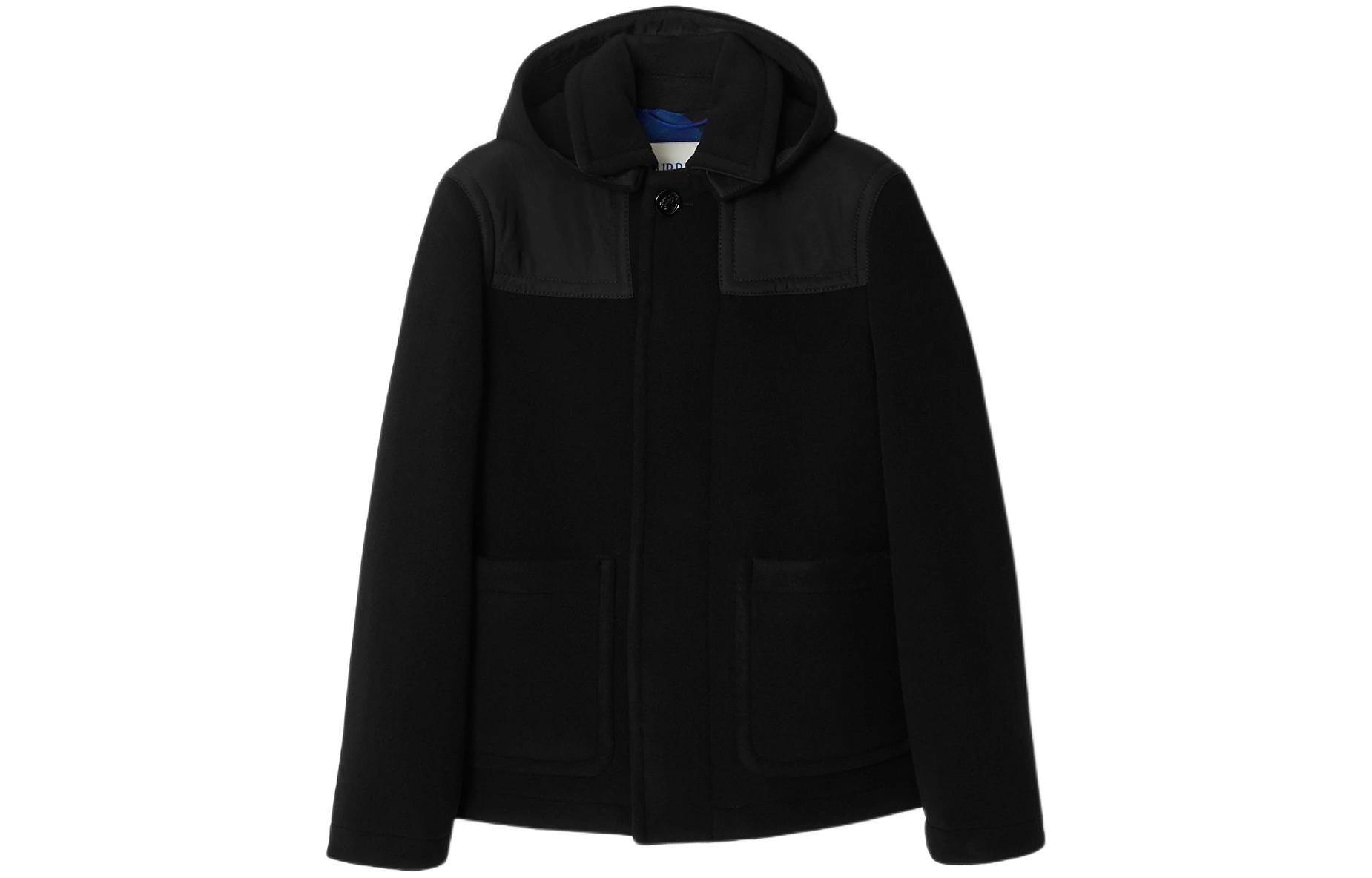 Order (W) バーバリー ブラック ソリッド フーディー ポケット ロングスリーブ ジャケット 80836321