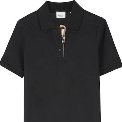 (Women) Burberry Black Solid Polo Shirt Short Sleeve with Button Collar. 80668981 Shop (Women) Burberry Black Solid Polo Shirt Short Sleeve with Button Collar. 80668981