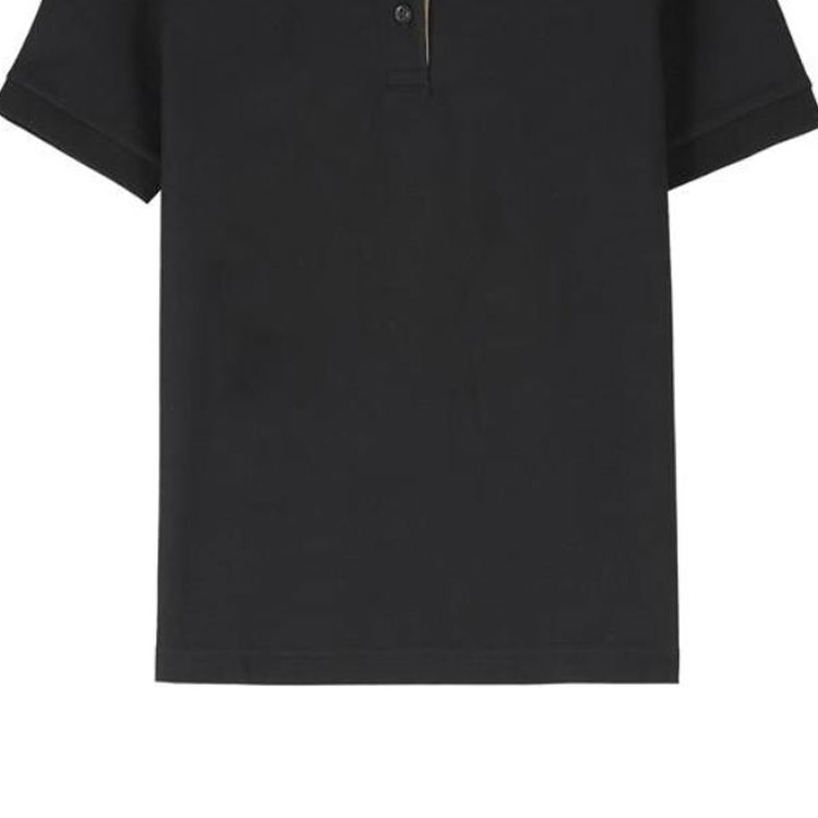 Purchase (Women) Burberry  Black Solid Polo Shirt Short Sleeve with Button Collar. 80668981