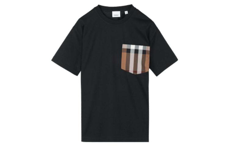 (Women) Burberry  Black Stripe Print Pocket Short Sleeve Casual T-Shirt 80730301 圖 2