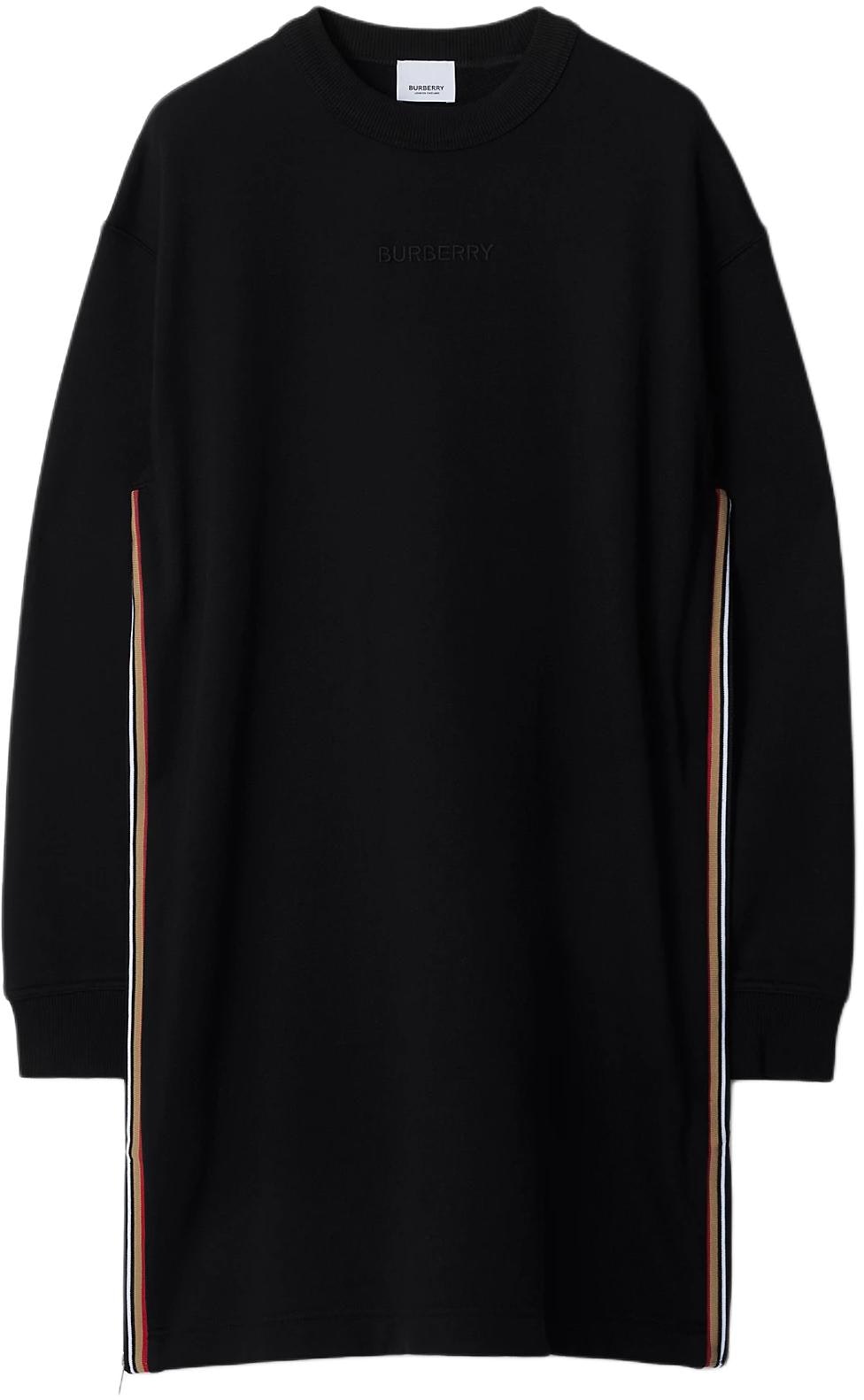 women-burberry-black-striped-logo-embroidered-long-sleeve-dress-80844341