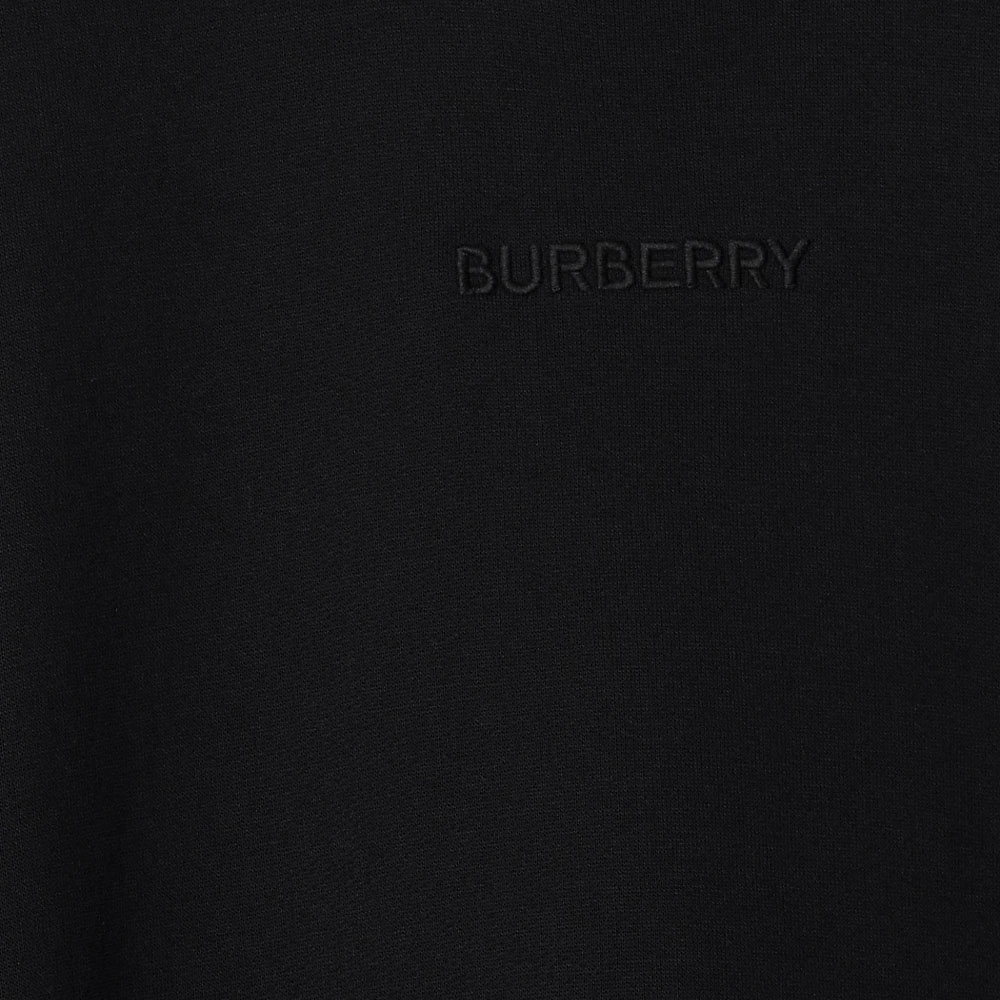 Details for (W) Burberry Gaun Lengan Panjang Hitam Berjalur dengan Logo Sulaman 80844341