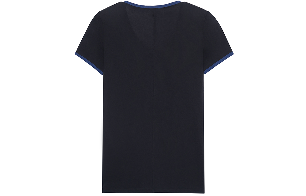 (Women) Burberry  Black V-Neck T-Shirt with Embroidered Horse Logo. 80355991 圖 3