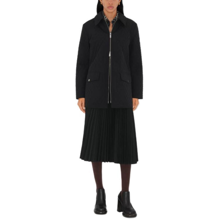 (Women) Burberry  Black Zip-Up Collar Long-Sleeve Mid-Length Jacket. 80938651 圖 4