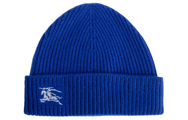(Women) Burberry  Blue Cashmere Knit Beanie with Embroidered Logo. 80788100
