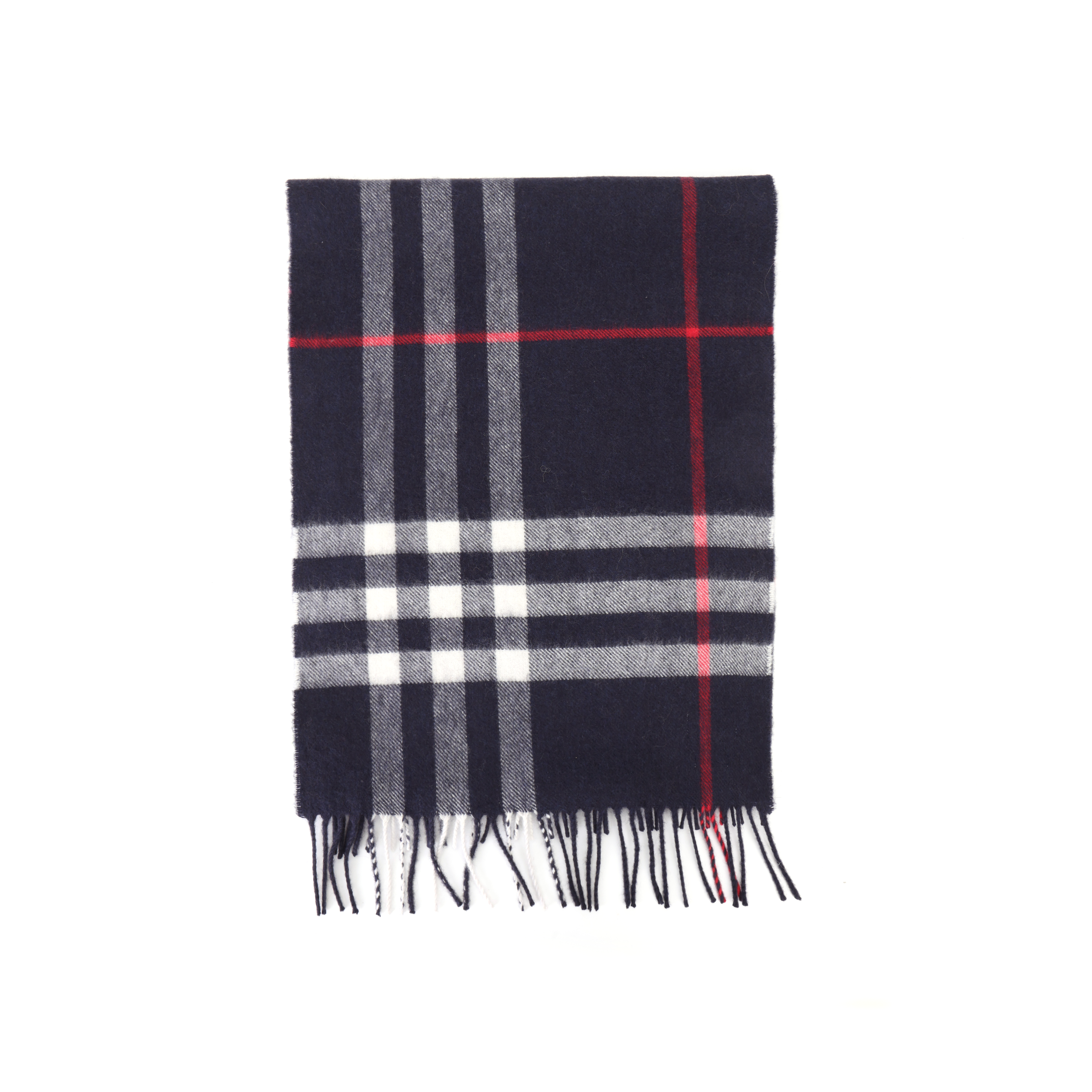 (Women) Burberry  Blue Check Print Cashmere Wool Scarf. 8076582X