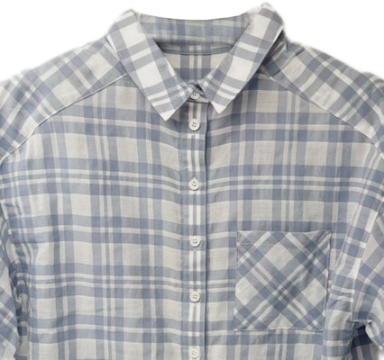 (W) 버버리 블루 체크 반팔 버튼 업 셔츠. 39991521 Lookbook (W) 버버리 블루 체크 반팔 버튼 업 셔츠. 39991521