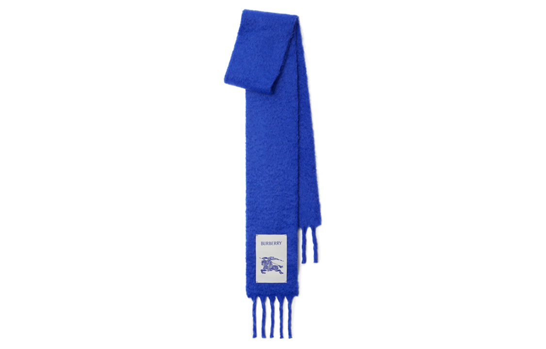 (Women) Burberry  Blue Logo Fringe Woolen Scarf 80796441 圖 2