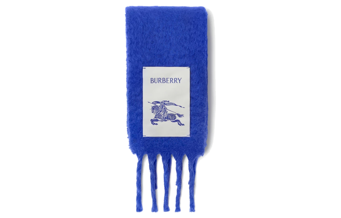 (Women) Burberry  Blue Logo Fringe Woolen Scarf 80796441 圖 3