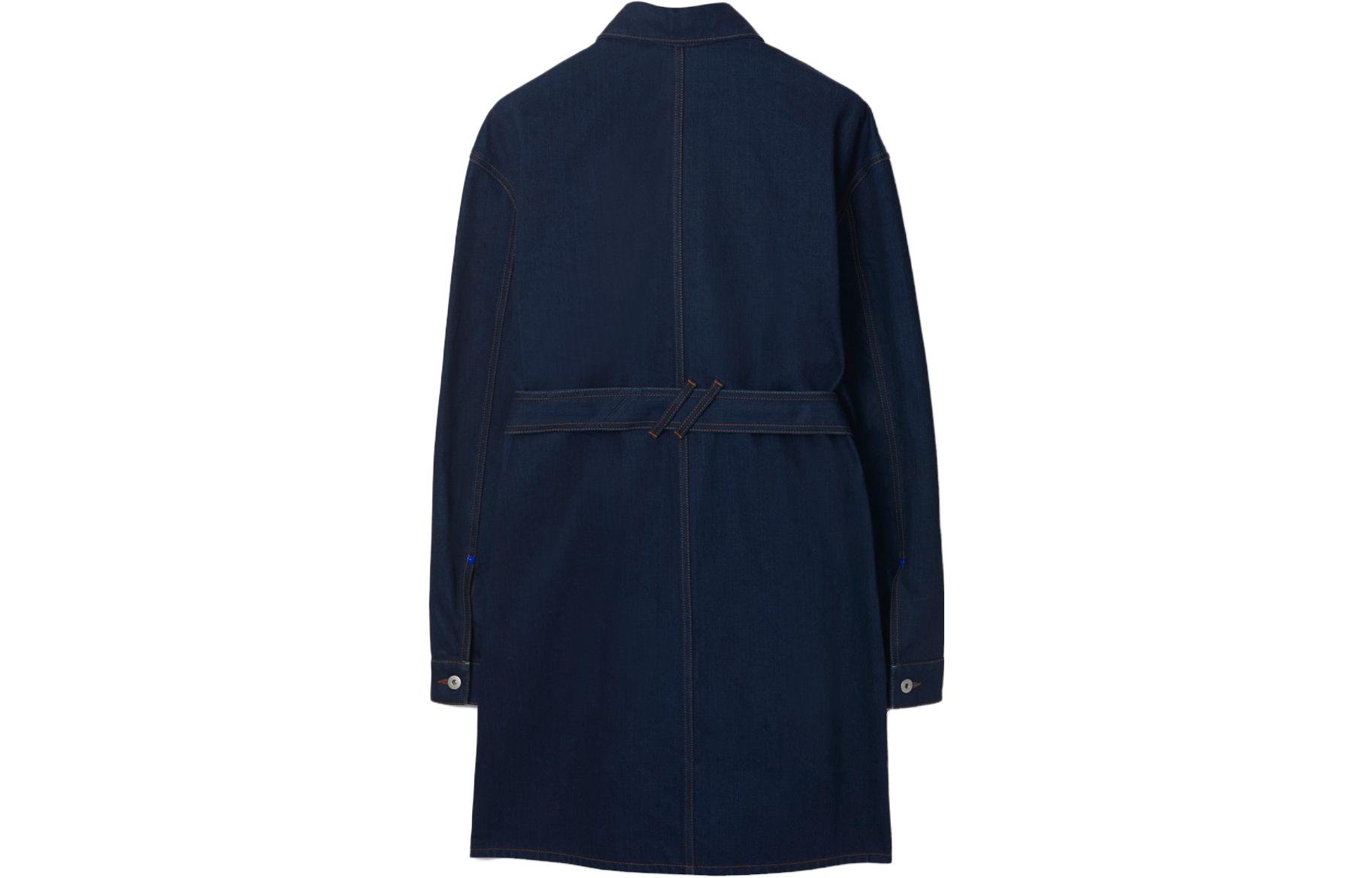 Lookbook (W) Burberry Vestido Azul Manga Larga Color Liso con Botones Frente 80823081