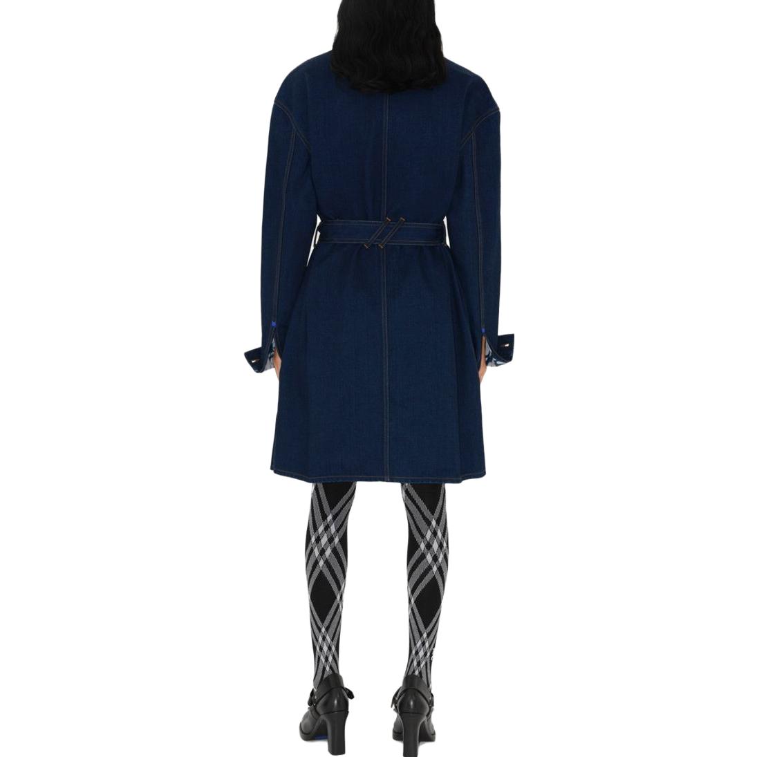 Purchase (W) Burberry Vestido Azul Manga Larga Color Liso con Botones Frente 80823081