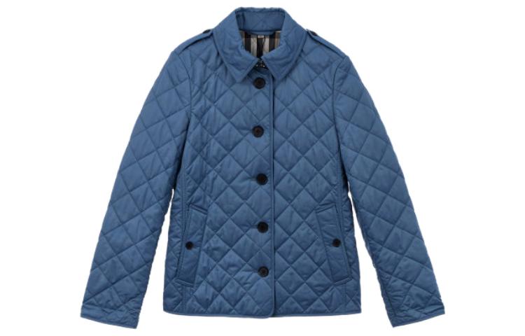 (Women) Burberry  Blue Plaid Single-Breasted Collared Jacket. 80389141 圖 2