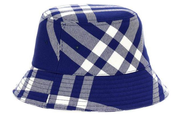 (Women) Burberry  Blue Polyester Bucket Hat with Stripe Detail. 8079490KNIGHTIPCHECK
