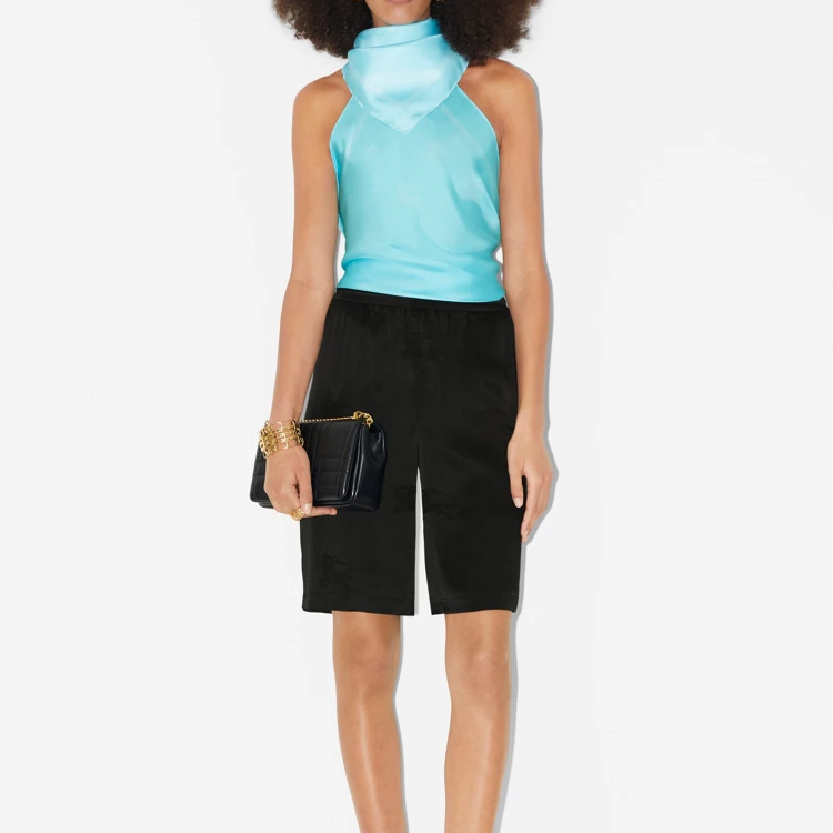 (Women) Burberry  Blue Silk Scarf with Equestrian Knight Print. 80710781 圖 4