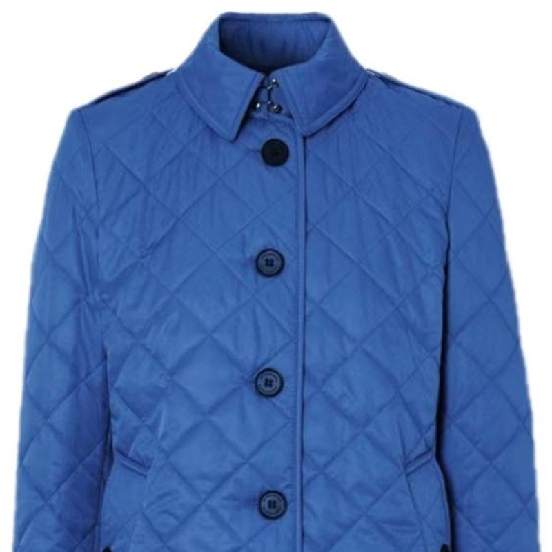 (Women) Burberry  Blue Single-Breasted Cotton Jacket with Collar. 80683631 圖 3