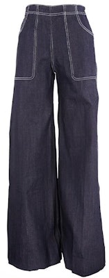 (W) 博柏利蓝色宽腿对折牛仔裤带缝线细节 40714521 Order (W) 博柏利蓝色宽腿对折牛仔裤带缝线细节 40714521