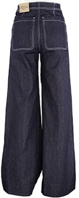 (W) 博柏利蓝色宽腿对折牛仔裤带缝线细节 40714521 Lookbook (W) 博柏利蓝色宽腿对折牛仔裤带缝线细节 40714521