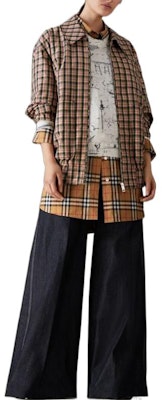 (W) 博柏利蓝色宽腿对折牛仔裤带缝线细节 40714521 Purchase (W) 博柏利蓝色宽腿对折牛仔裤带缝线细节 40714521