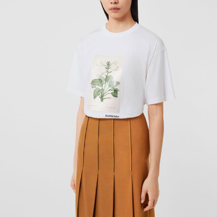 (Women) Burberry  Botanical Print Cotton Oversized Short Sleeve T-Shirt. 80565811 圖 3