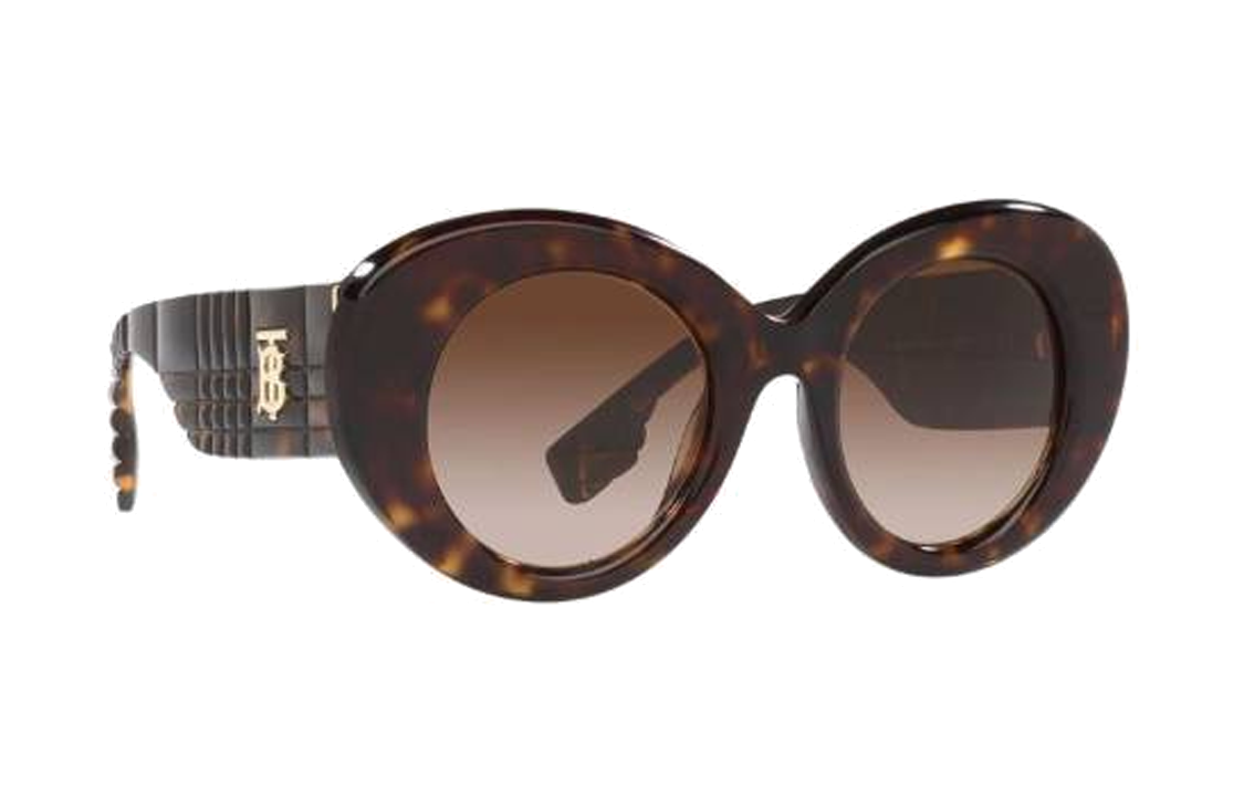 (Women) Burberry  Brown Acetate Irregular Sunglasses with Monogram Details. BE4370U300213 圖 4
