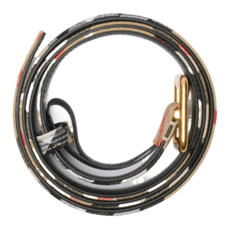 (Women) Burberry  Brown Belt with Check Design, Polyester, Cotton, Calfskin, 3CM Wide. 80999391 圖 3