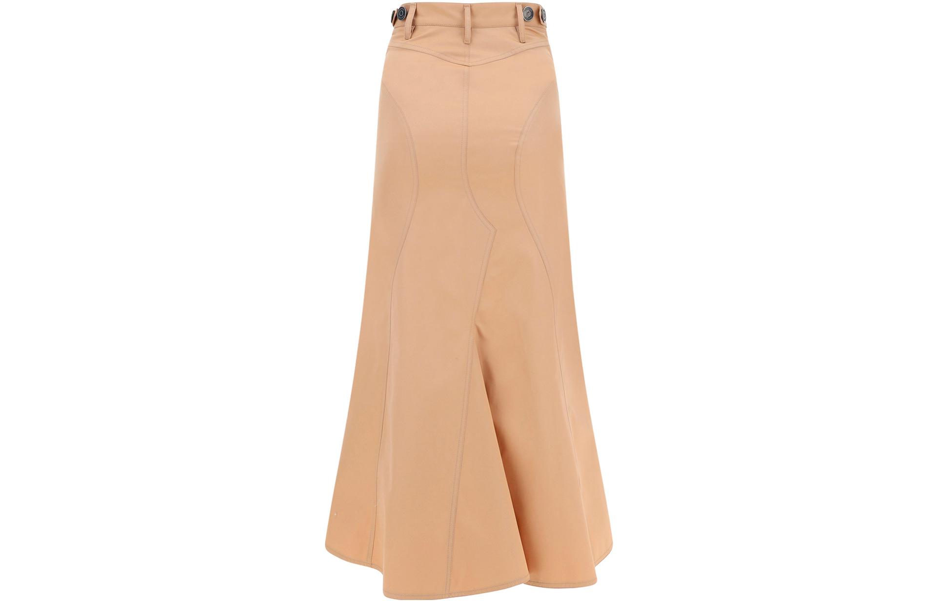 Lookbook (W) Falda Midi Acampanada Burberry Marrón con Botones. 80721301