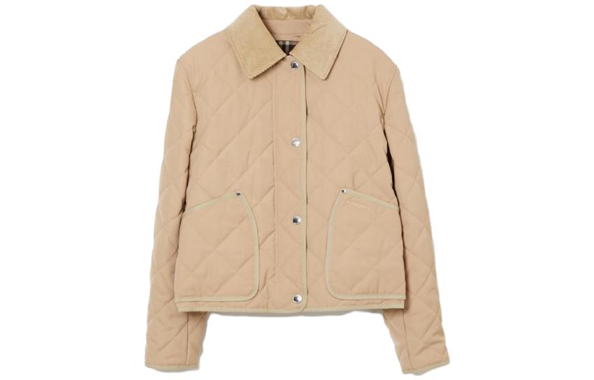 (Women) Burberry  Brown Casual Cotton Jacket Single-Breasted 80785201