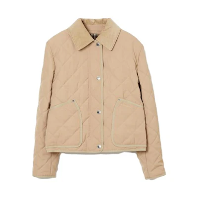 (Women) Burberry Brown Casual Cotton Jacket Single-Breasted 80785201