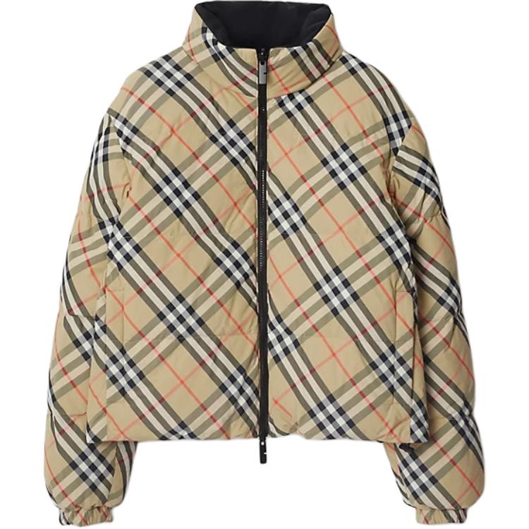 Order (Women) Burberry  Brown Check Loose Fit Zip-Up Down Jacket 80961291