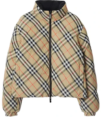 (Women) Burberry Brown Check Loose Fit Zip-Up Down Jacket 80961291 Order (Women) Burberry Brown Check Loose Fit Zip-Up Down Jacket 80961291