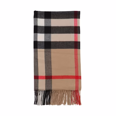 (Women) Burberry Brown Checkered Wool Scarf 8078441A7026