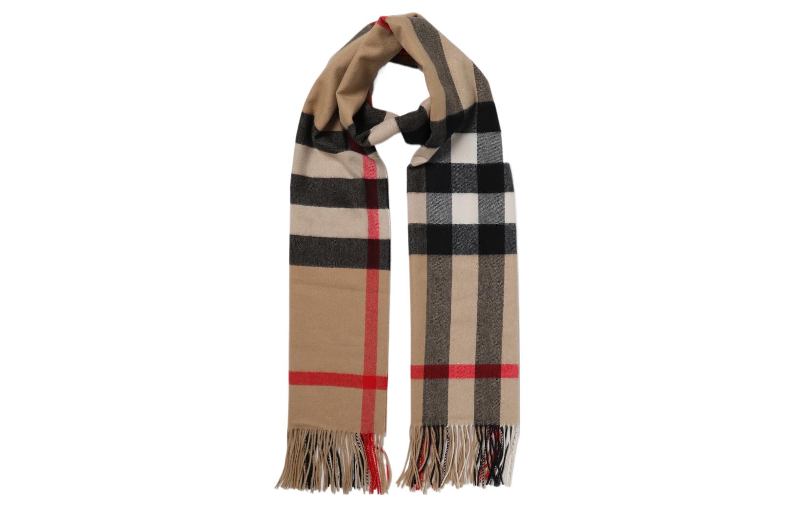 (Women) Burberry  Brown Checkered Wool Scarf 8078441A7026 圖 3