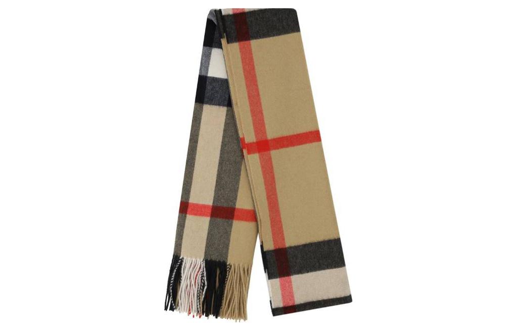 (Women) Burberry  Brown Checkered Wool Scarf 8078441A7026 圖 4