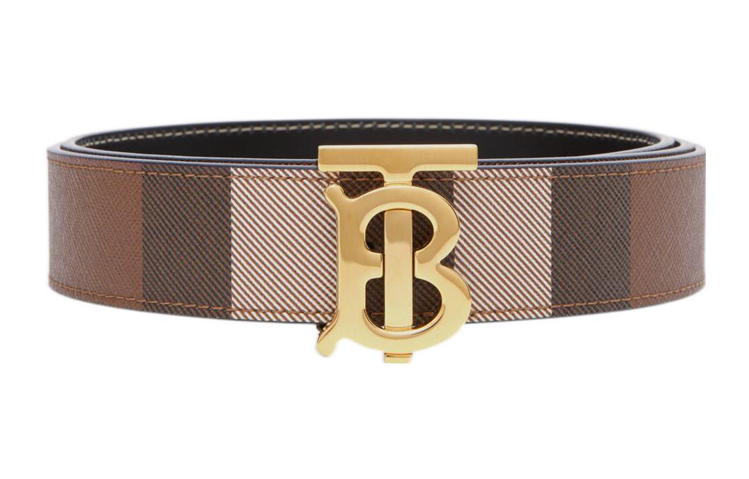(Women) Burberry  Brown Leather Belt Smooth Buckle 3cm Wide Fashion Accessory 80623491