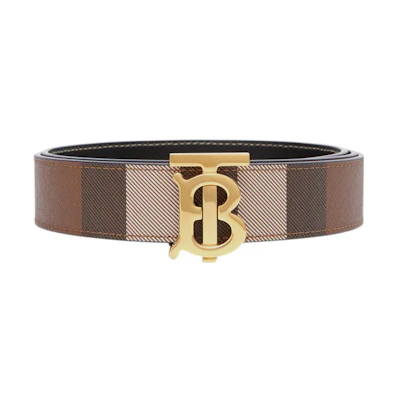 (Women) Burberry Brown Leather Belt Smooth Buckle 3cm Wide Fashion Accessory 80623491