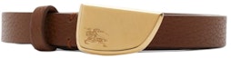 Buy (W) バーバリー ブラウンロゴレザー ベルト 1.5CM スムースバックル付き 80933871