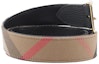 Purchase (Women) Burberry Brown Leather Belt with Pin Buckle, Colorblock Design, 3CM Wide 80499071