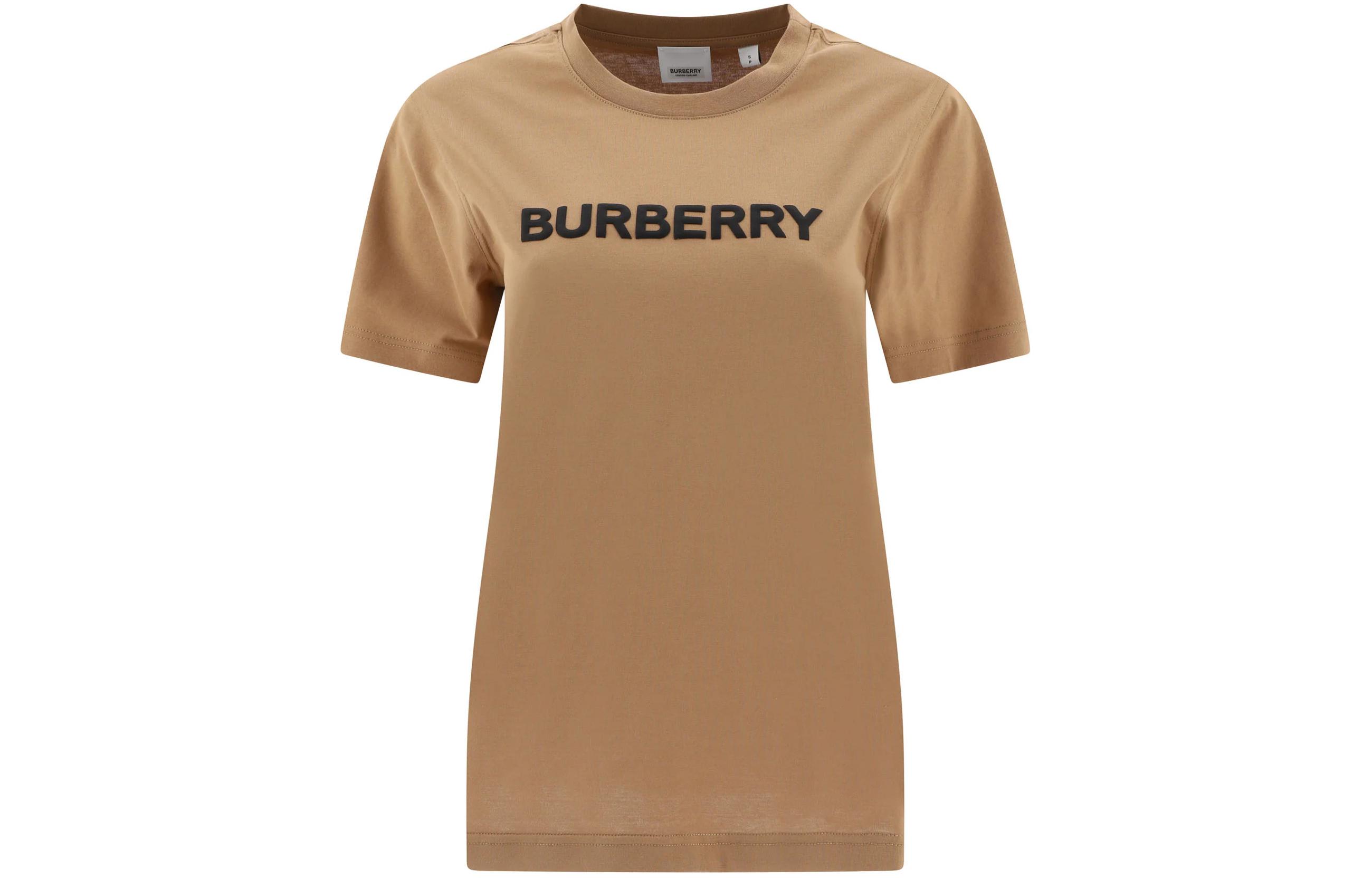 (Women) Burberry  Brown Letter Crewneck Straight-Fit Short Sleeve T-Shirt. 80804271 圖 2