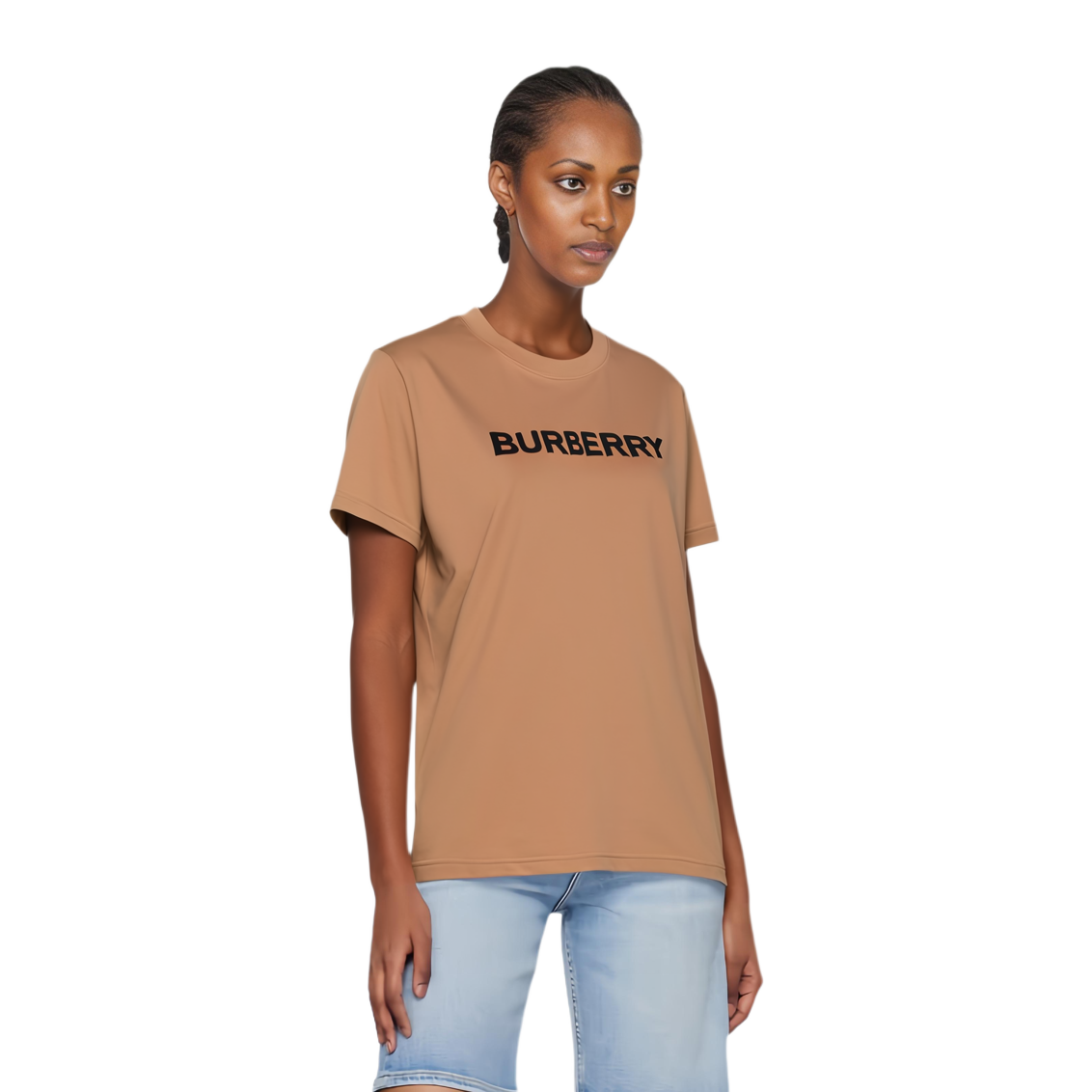 (Women) Burberry  Brown Letter Crewneck Straight-Fit Short Sleeve T-Shirt. 80804271 圖 3