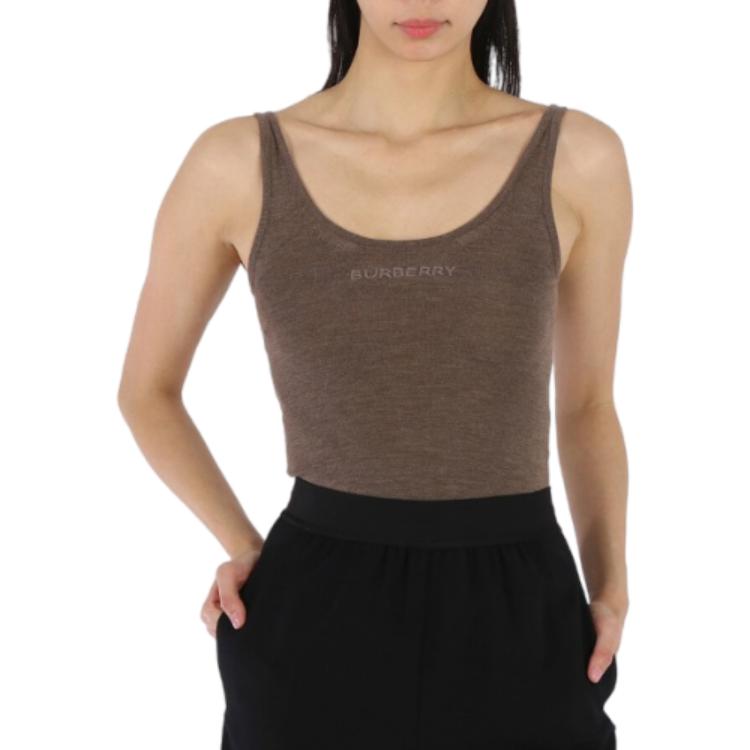 Shop (W) Burberry Coklat Cetakan Huruf Jumpsuit Tanpa Lengan. 45646151